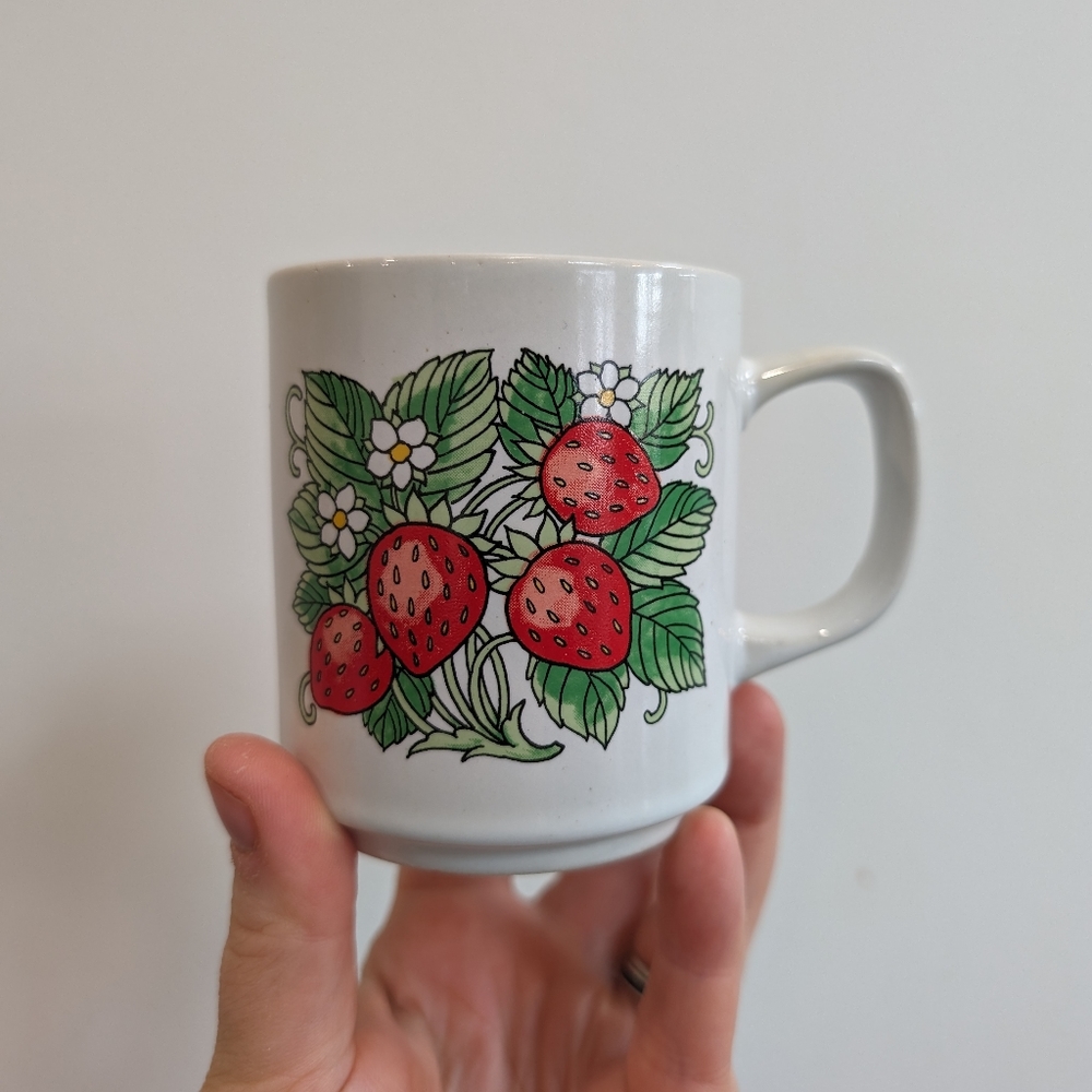 Vintage Japanese strawberry mug